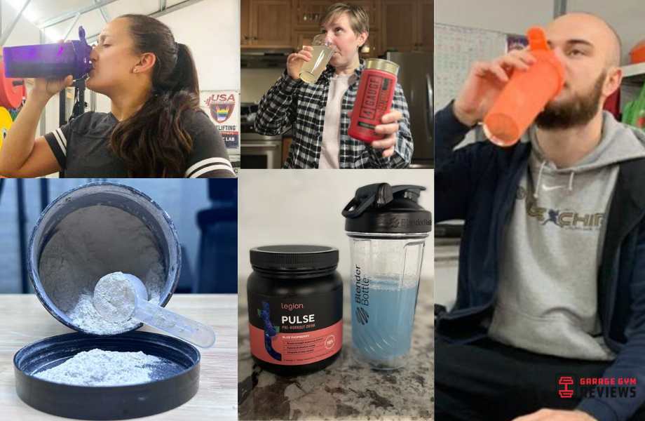A collage of pre-workout images