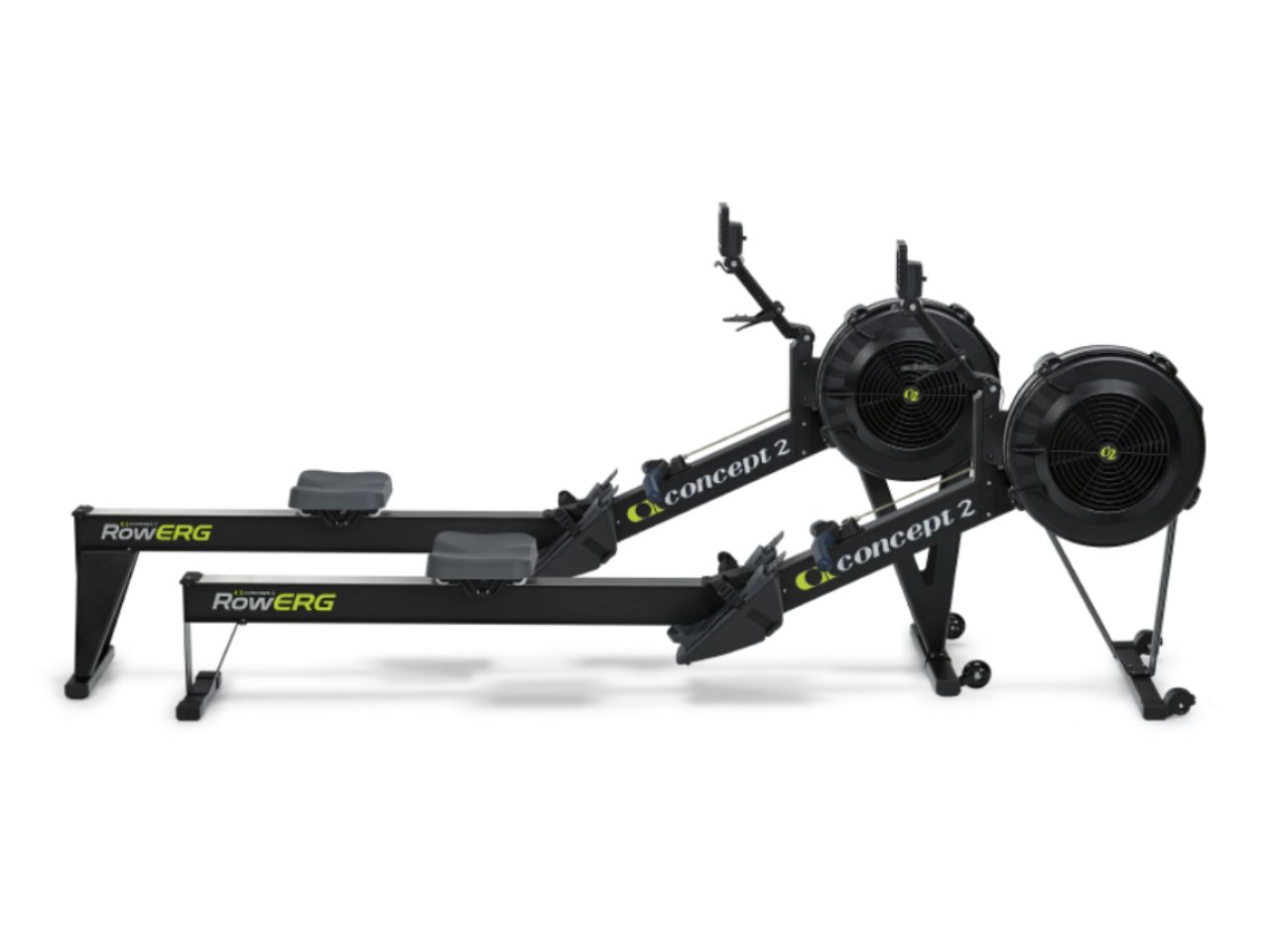 The Concept2 RowErg shown with both seat heights