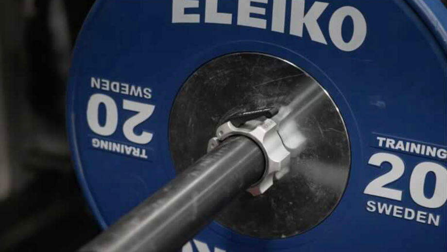 Elieko bumper plate on a Rogue Ohio Bar