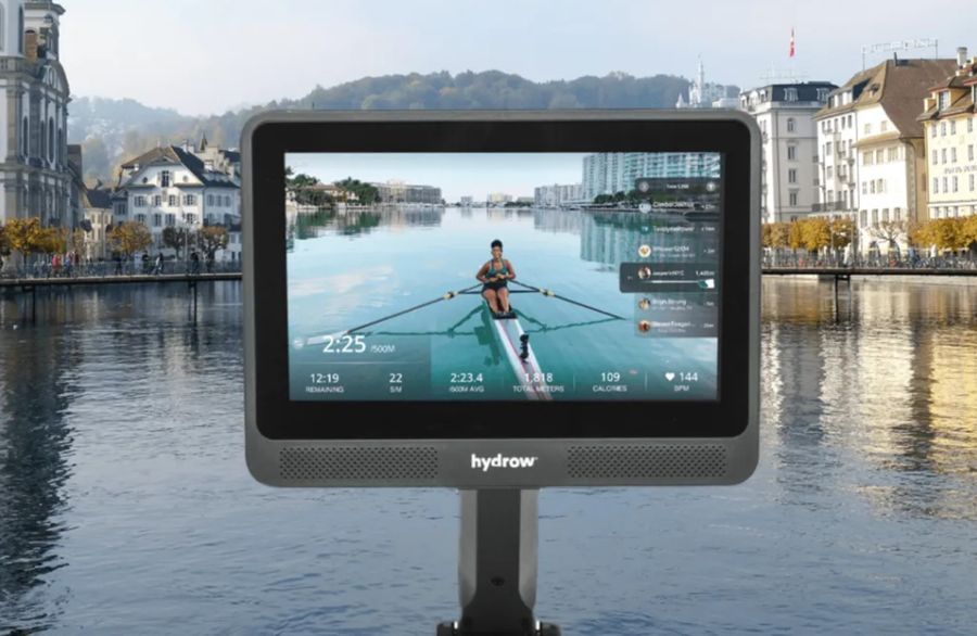 hydrow workout on screen