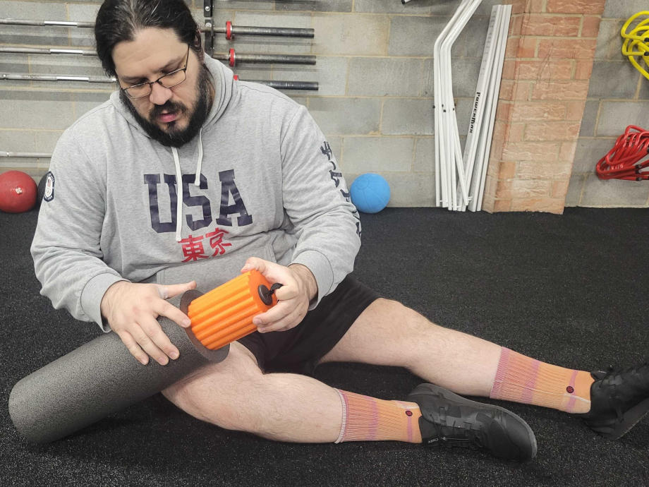 Our tester with one of the best foam rollers.