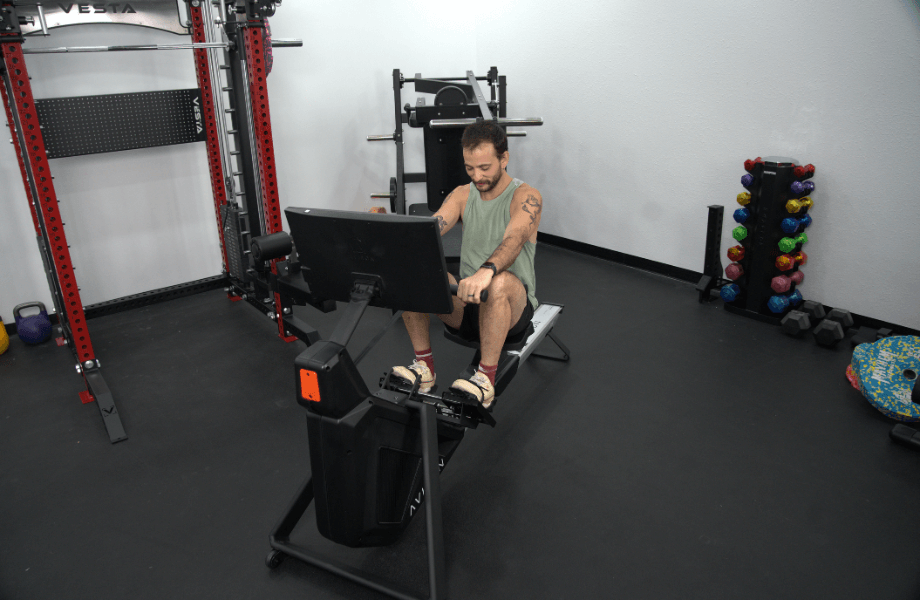Our tester training on the Aviron Strong Series Rower